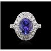 Image 1 : 14KT White Gold 3.40ct Tanzanite and Diamond Ring