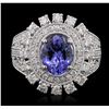 Image 1 : 14KT White Gold 1.95ct Tanzanite and Diamond Ring
