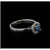 Image 2 : 0.84ctw Blue Diamond Ring - 14KT White Gold