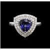 Image 1 : 14KT White Gold 1.40ct Tanzanite and Diamond Ring