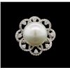 Image 1 : South Sea Cultured Pearl and Diamond Ring - 14KT White Gold