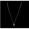 Image 2 : 14KT White Gold 1.38ctw Diamond Pendant With Chain