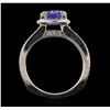 Image 3 : 14KT White Gold 1.40ct Tanzanite and Diamond Ring