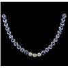 Image 2 : 14KT White Gold 12.74ctw Tanzanite and Diamond Necklace