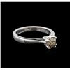 Image 2 : 14KT White Gold 0.78ct Cushion Cut Fancy Brown Diamond Solitaire Ring