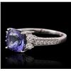 Image 2 : 14KT White Gold 3.02ct Tanzanite and Diamond Ring