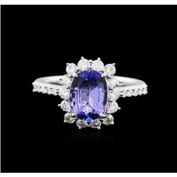 14KT White Gold 1.43ct Tanzanite and Diamond Ring