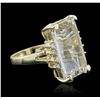 Image 2 : 14KT Yellow Gold 11.26ct Aquamarine and Diamond Ring