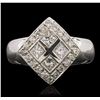 Image 1 : 14KT White Gold 0.76ctw Diamond Ring
