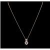 Image 1 : 14KT Rose Gold 0.68ct Sapphire and Diamond Pendant With Chain