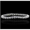 Image 2 : 14KT White Gold 7.60ctw Diamond Tennis  Bracelet