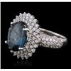 Image 2 : 14KT White Gold 5.73ct Topaz and Diamond Ring