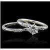 Image 3 : 14KT White Gold 1.51ctw Diamond Wedding Set