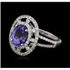 Image 2 : 14KT White Gold 2.01ct Tanzanite and Diamond Ring