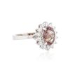 Image 2 : 14KT White Gold 1.73ct Brown Sapphire and Diamond Ring