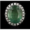 Image 1 : 14KT White Gold 10.06ct Emerald and Diamond Ring