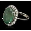 Image 2 : 14KT White Gold 10.06ct Emerald and Diamond Ring