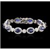 Image 1 : 14KT White Gold 7.00ctw Sapphire and Diamond Bracelet