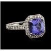 Image 2 : 14KT White Gold 3.26ct Tanzanite and Diamond Ring