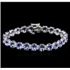 Image 1 : 14KT White Gold 17.24ctw Tanzanite and Diamond Bracelet