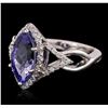 Image 2 : 14KT White Gold 2.28ct Tanzanite and Diamond Ring