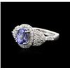Image 2 : 14KT White Gold 1.55ct Tanzanite and Diamond Ring