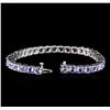 Image 3 : 14KT White Gold 16.43ctw Tanzanite Bracelet