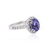 Image 2 : 14KT White Gold 2.95ct Tanzanite and Diamond Ring