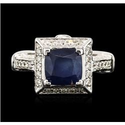 14KT White Gold 2.47ct Sapphire and Diamond Ring