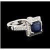 Image 2 : 14KT White Gold 2.47ct Sapphire and Diamond Ring