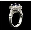 Image 3 : 14KT White Gold 2.47ct Sapphire and Diamond Ring