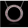 Image 2 : 14KT White Gold 2.00ctw Pink Sapphire Necklace