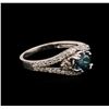 Image 2 : 1.09ctw Blue Diamond Ring - 14KT White Gold