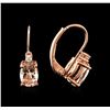 Image 2 : 14KT Rose Gold 1.44ctw Morganite and Diamond Earrings