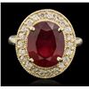 Image 1 : 14KT Yellow Gold 6.94ct Ruby and Diamond Ring