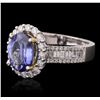 Image 2 : 14KT Two-Tone Gold 1.97ct Tanzanite and Diamond Ring