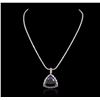 Image 1 : 14KT White Gold GIA Certified 46.34ct Tanzanite and Diamond Pendant With Chain
