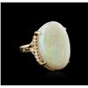 Image 2 : 14KT Yellow Gold 10.32ct Opal and Diamond Ring