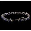 Image 3 : 14KT White Gold 16.95ctw Sapphire and Diamond Bracelet