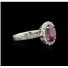 Image 2 : 18KT White Gold 2.25ct Pink Sapphire and Diamond Ring
