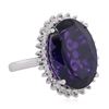 Image 2 : 14KT White Gold 11.10ct Amethyst and Diamond Ring
