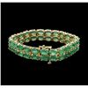 Image 2 : 14KT Yellow Gold 28.52ctw Emerald Bracelet