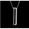 Image 1 : 14KT White Gold 0.16ctw Diamond Pendant With Chain