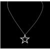 Image 2 : 14KT White Gold 1.03ctw Diamond Star Pendant With Chain