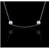 Image 1 : 14KT White Gold Pearl Necklace
