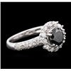 Image 2 : 14KT White Gold 1.75ctw Black Diamond Ring