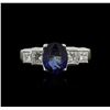 Image 1 : 14KT Two-Tone Gold 2.46ct Sapphire and Diamond Ring