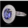 Image 2 : 18KT White Gold 3.25ct Tanzanite and Diamond Ring