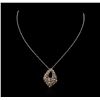 Image 1 : 14KT White Gold 3.03ctw Fancy Brown Diamond Pendant With Chain