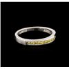 Image 2 : 14KT White Gold 0.22ctw Fancy Yellow Diamond Ring